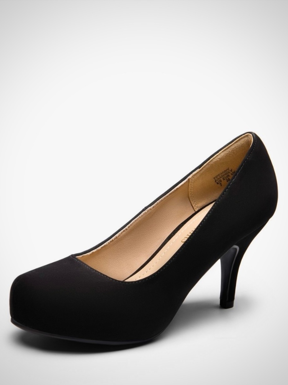 Women Low Stilettos Heel Dress Pumps Round Toe Slip On Wedding Shoes Black 8.5